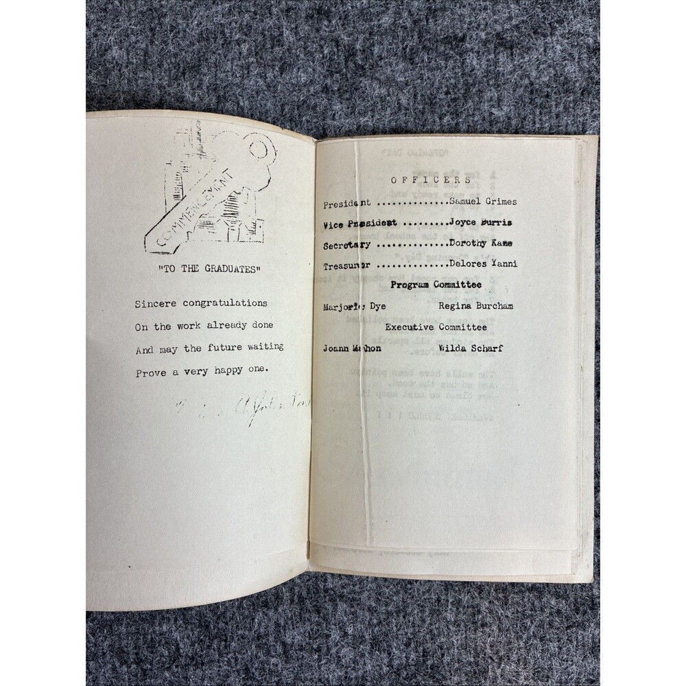 Vintage 1947-48 Horace Mann School Mimeograph Yearbook Booklet OH PA Paper Cover